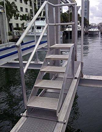 Custom walkway leading to boat lift
